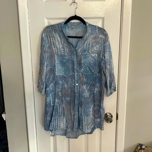 Blousy Button up from the island of Corfu Greece